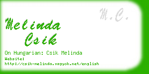 melinda csik business card